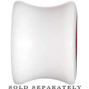 1/2 White Acrylic Pink Metallic Rose Flower Plug