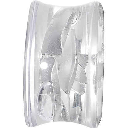 18mm Clear Acrylic Floating Silver Metallic Rose Flower Plug