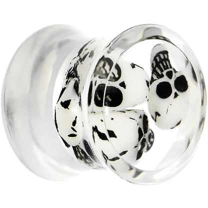 00G Clear Acrylic Spooky Skulls Saddle Plug