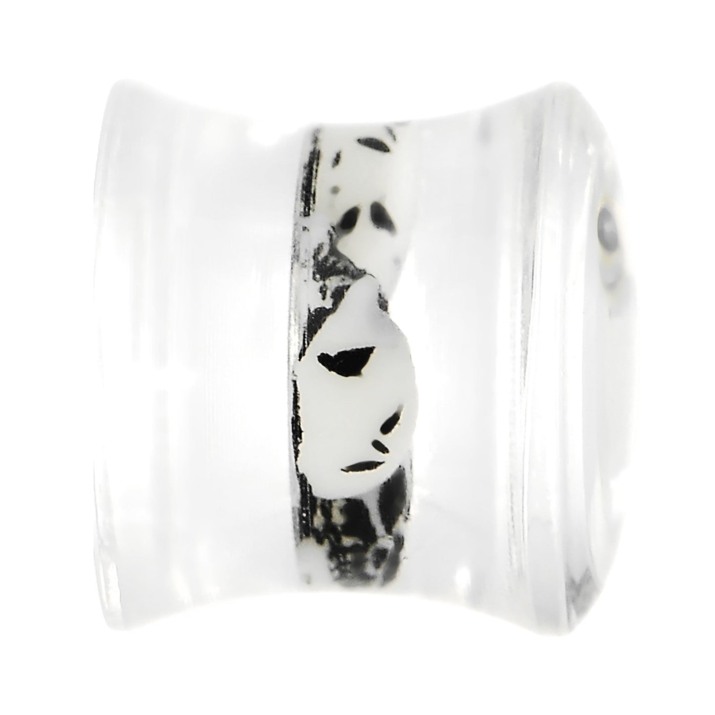 00G Clear Acrylic Spooky Skulls Saddle Plug