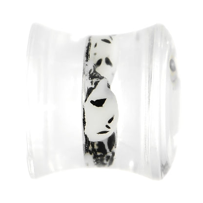 00G Clear Acrylic Spooky Skulls Saddle Plug