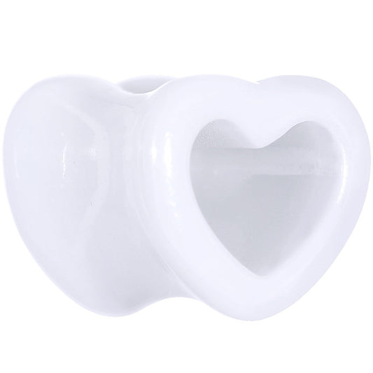 00G White Acrylic Hollow Heart Tunnel