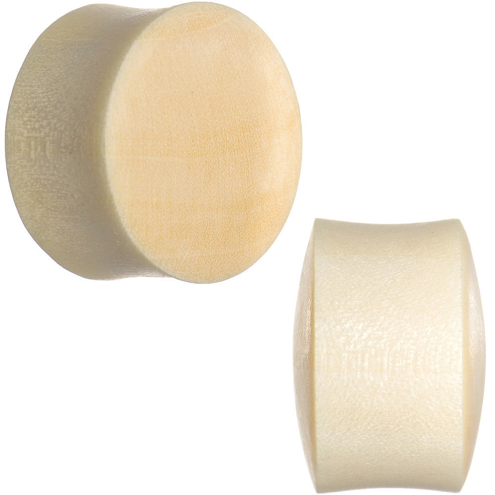 1 inch Organic Crocodile Wood Dome Double Flare Plug Set