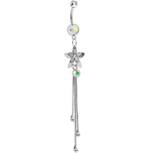 Aurora Gem Delightful Flowers Dangle Belly Ring