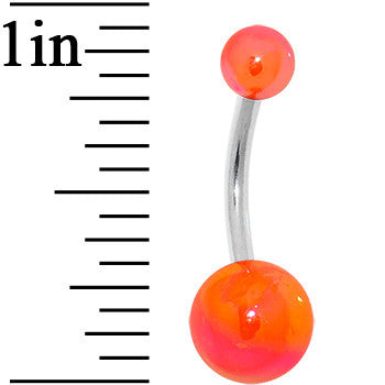 Orange Acrylic Metallic Gradient Belly Ring