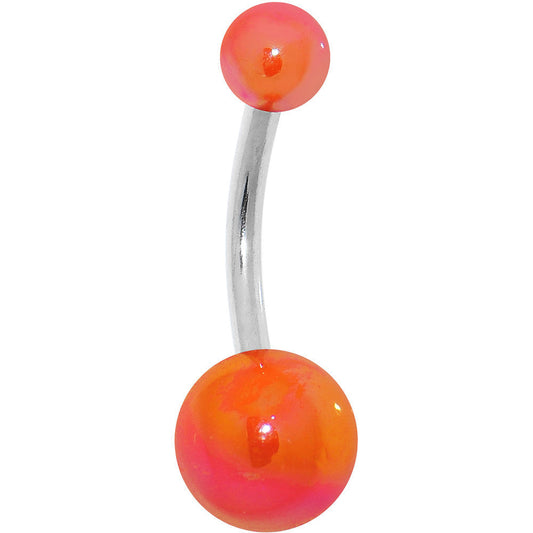 Orange Acrylic Metallic Gradient Belly Ring