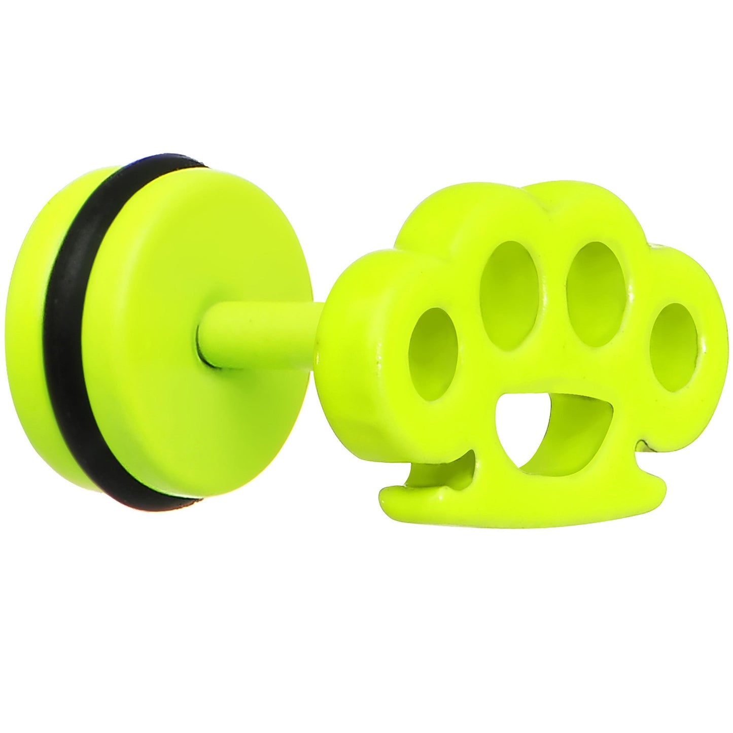 Light Green Neon Enamel Brass Knuckles Cheater Plug