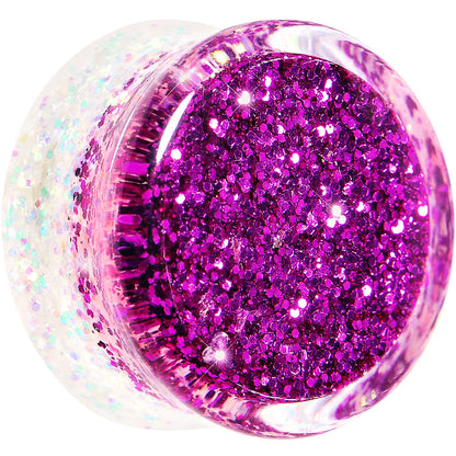 7/8 Purple Pink White Acrylic Glitter Party Saddle Plug