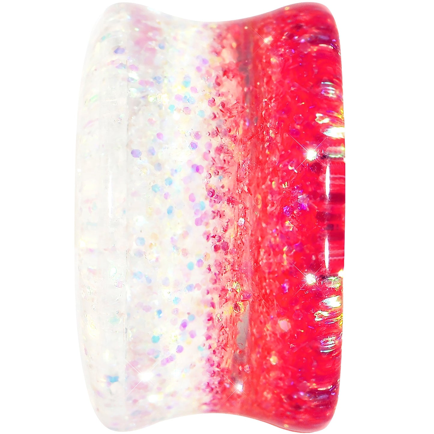 20mm Pink Gold White Acrylic Glitter Party Saddle Plug