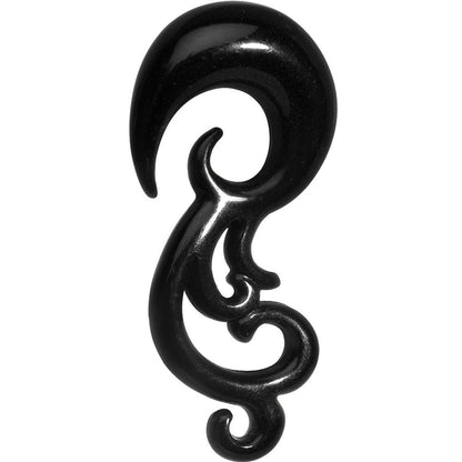 0G Black Acrylic Southwestern Swirls Taper Spiral Plug