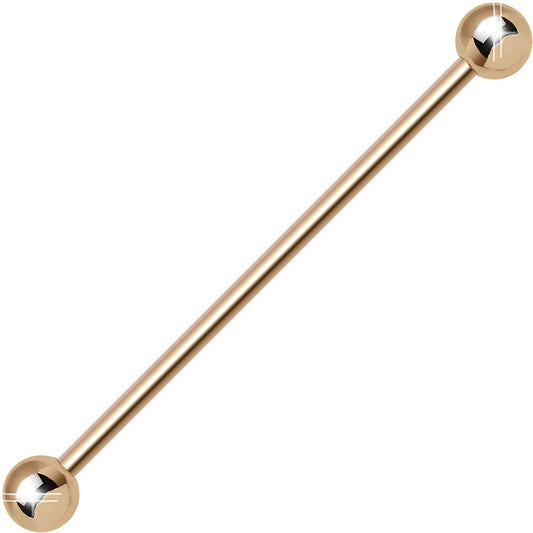 14G 1 1/2 Rose Gold Plated Straight Barbell