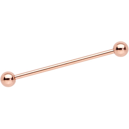 14G 1 1/4 Rose Gold Plated Straight Barbell