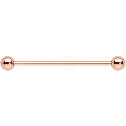 14G 1 1/4 Rose Gold Plated Straight Barbell