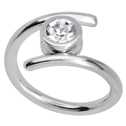 14G 7/16 Clear CZ Gem Coil Twist Belly Ring