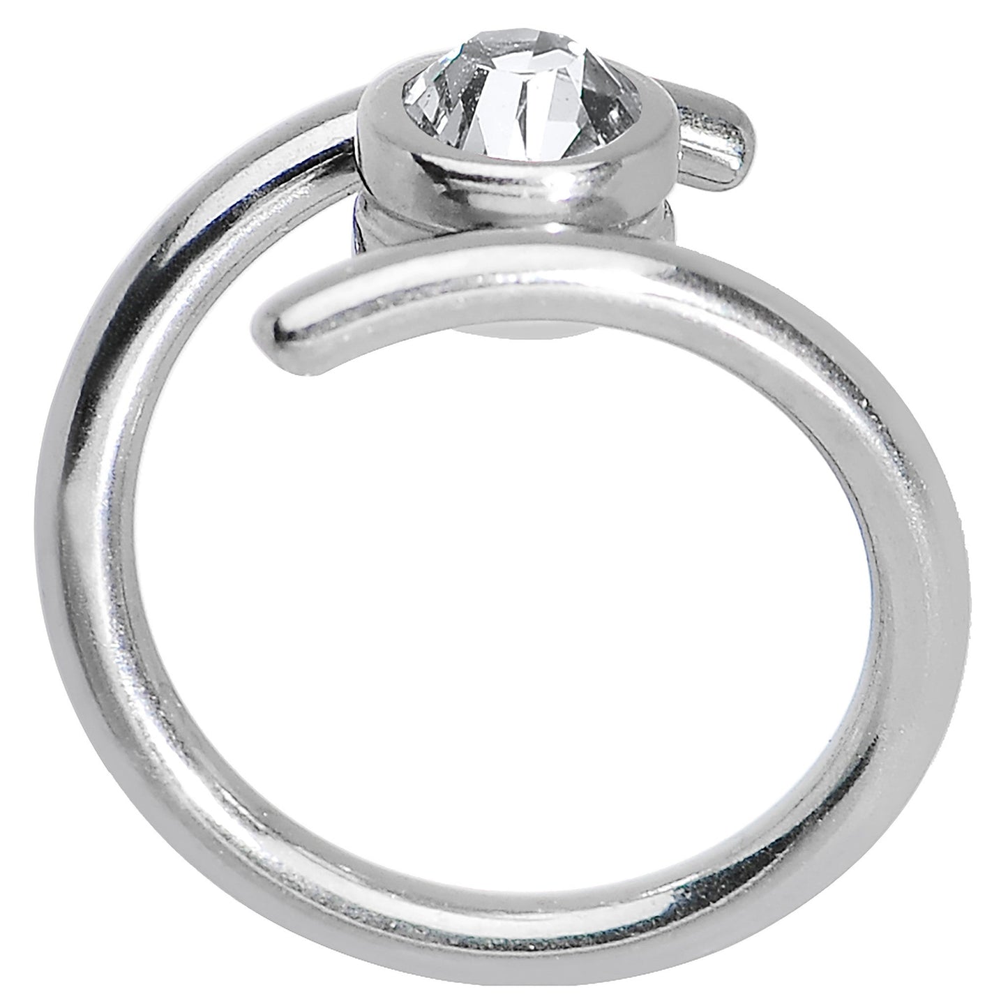 14G 7/16 Clear CZ Gem Coil Twist Belly Ring