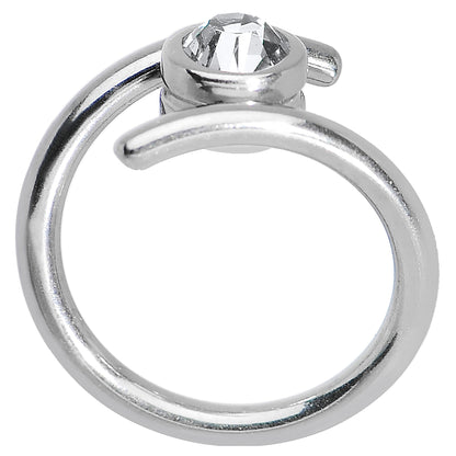 14G 7/16 Clear CZ Gem Coil Twist Belly Ring