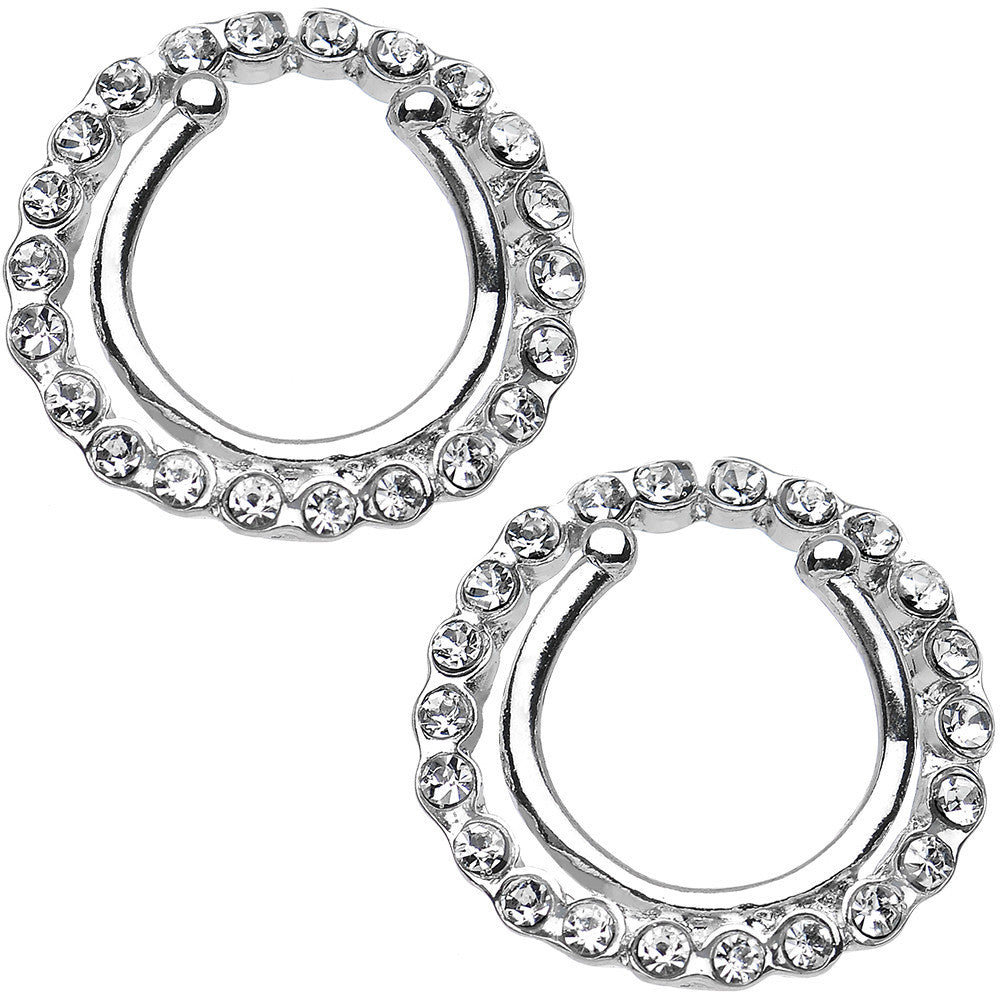 Clear Gem Wreath Clip On Fake Nipple Shield Set