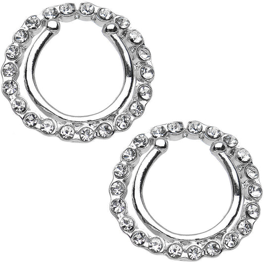 Clear Gem Wreath Clip On Fake Nipple Shield Set
