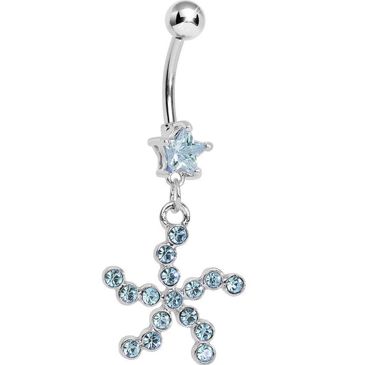 Aqua Star Gem Aqua Starfish Dangle Belly Ring