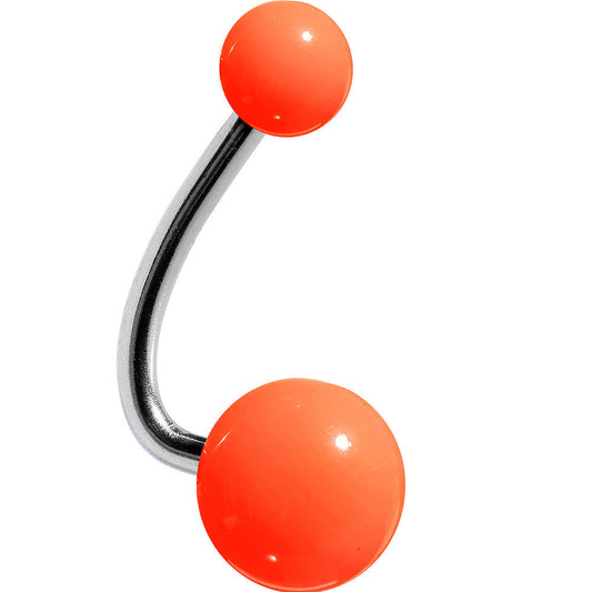 Neon Sunshine Orange Acrylic J-Bar Belly Ring