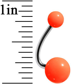 Neon Sunshine Orange Acrylic J-Bar Belly Ring