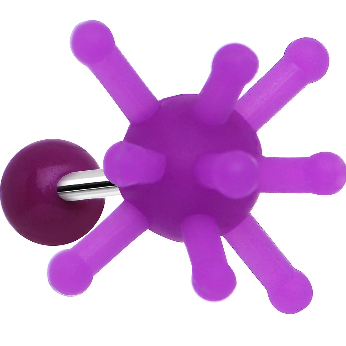 Purple Silicone Atom Barbell Tongue Ring