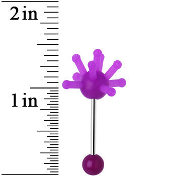 Purple Silicone Atom Barbell Tongue Ring