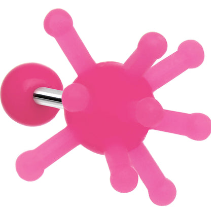 Pink Silicone Atom Barbell Tongue Ring