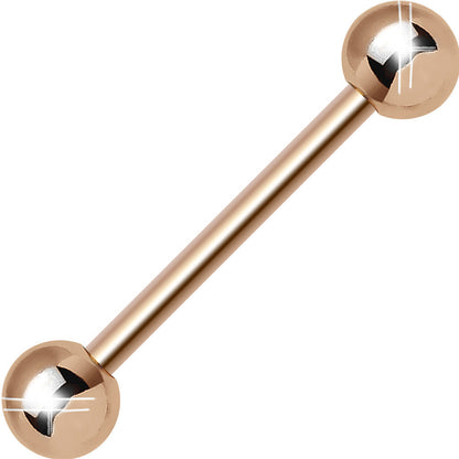 14G 5/8 Rose Gold Plated Straight Barbell