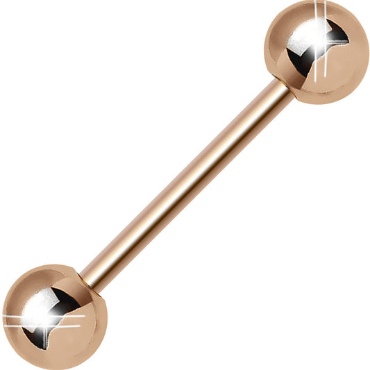 14G 5/8 Rose Gold Plated Straight Barbell