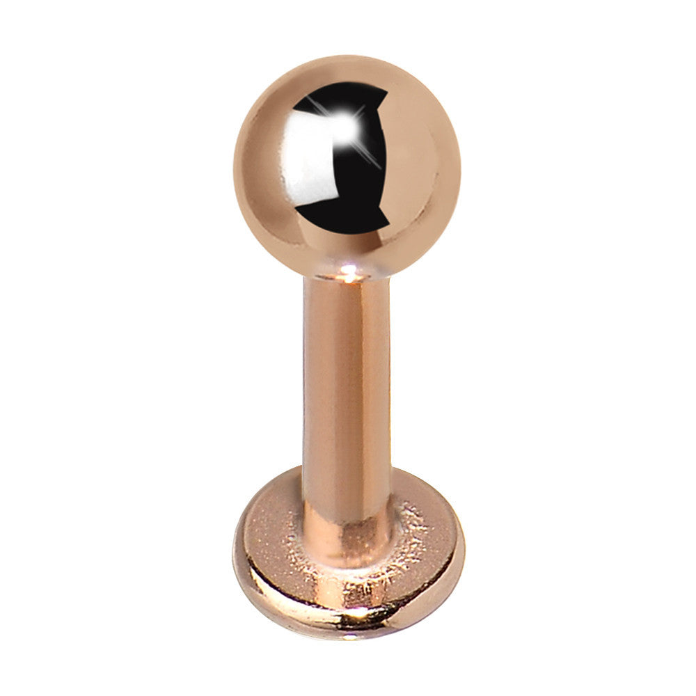 14G 5/16 Rose Gold Plated Labret Tragus Monroe