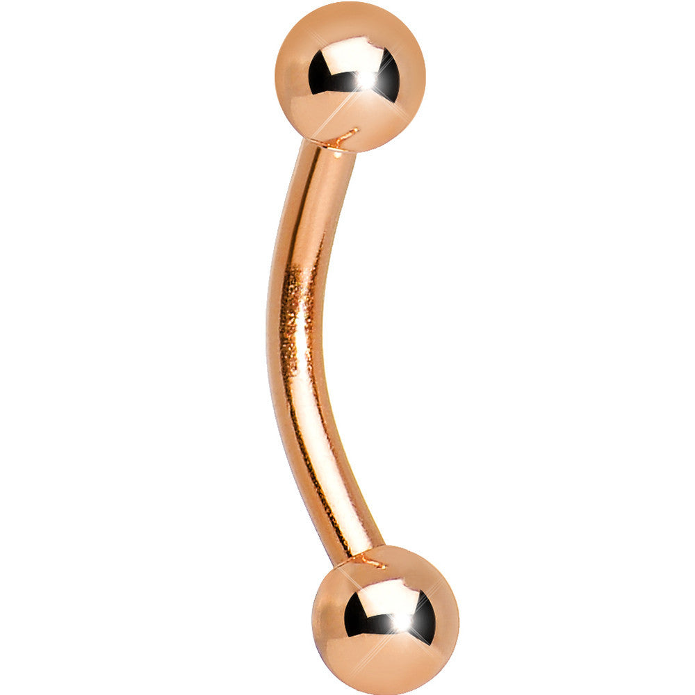 16G 5/16 Rose Gold Plated Curved Barbell