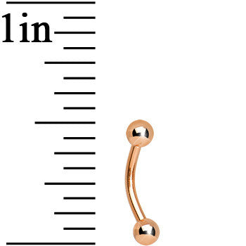 16G 5/16 Rose Gold Plated Curved Barbell