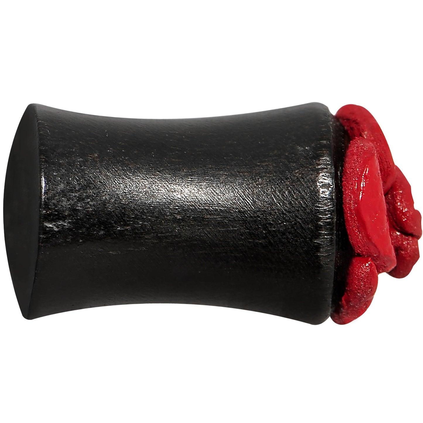 2G Organic Double Flare Arang Wood Plug Red Leather Rose