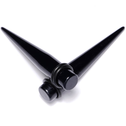14G to 00G 18 Piece Black Acrylic Ear Stretching Taper Kit