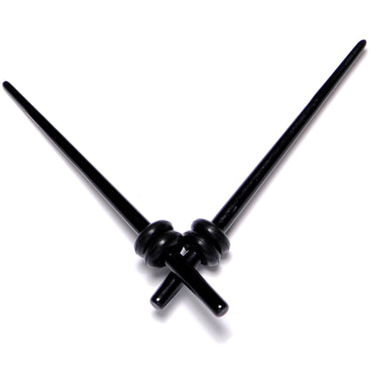 14G to 00G 18 Piece Black Acrylic Ear Stretching Taper Kit