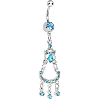 Aqua Gem Princess Delight Chandelier Belly Ring