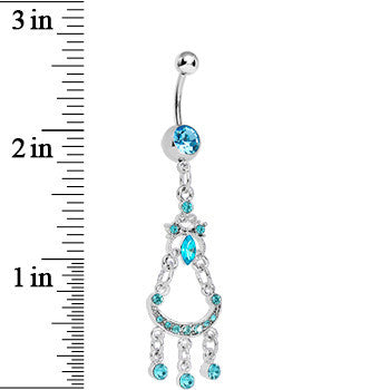 Aqua Gem Princess Delight Chandelier Belly Ring