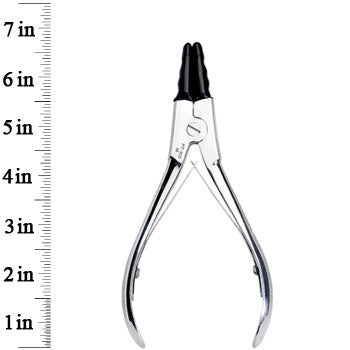 Body Jewelry Ring Opening Pliers with Black Rubber Tip - 6 Inch