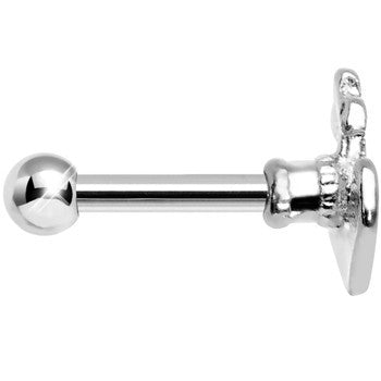 16G Shiny Steel Nicely Nautical Anchor Cartilage Stud Earring