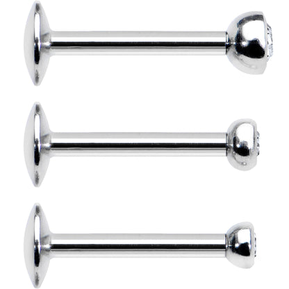 16G 5/16 Clear Gem Helix Cartilage Barbell 3 Pack Set