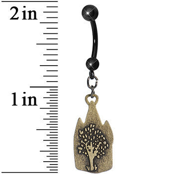 Black Cat and the Red Door Cafe Dangle Belly Ring