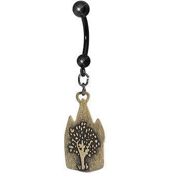 Black Cat and the Red Door Cafe Dangle Belly Ring