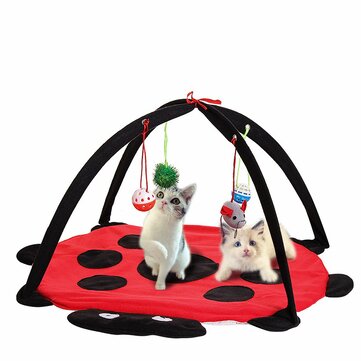 Black Ladybug Cat Play Mat