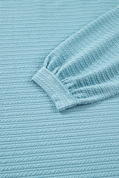 Light Blue Textured Drop Shoulder Plus Size Knit Top - Jaico Online Shop