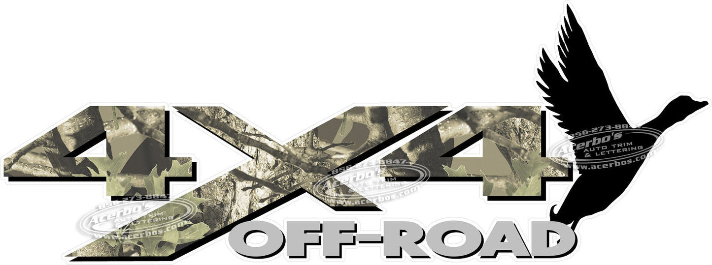 4x4 Off Road CAMOUFLAGE Duck Decal Stickers (x2)