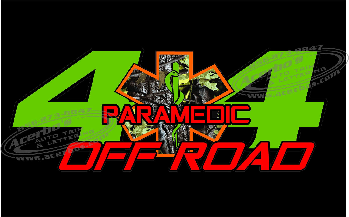 4x4 (EMS) Off Road Decal Stickers (x2) [Firefighter, EMT, and Paramedic]