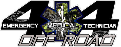 4x4 (EMS) Off Road Decal Stickers (x2) [Firefighter, EMT, and Paramedic]