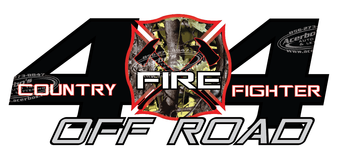 4x4 (EMS) Off Road Decal Stickers (x2) [Firefighter, EMT, and Paramedic]