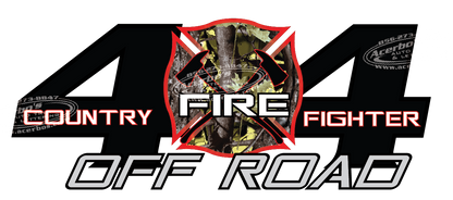 4x4 (EMS) Off Road Decal Stickers (x2) [Firefighter, EMT, and Paramedic]